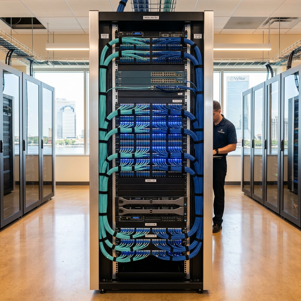 Pristine Managed IT Server Rack Buildout by Komonov Systems