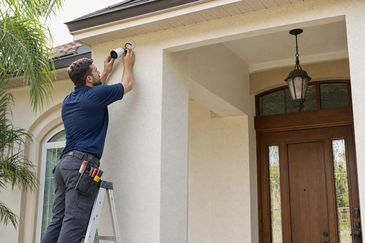 Residential security cameras protecting a Jacksonville home