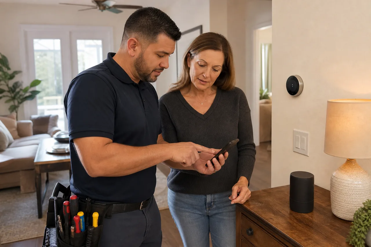 Homeowner using a coordinated smart home control system
