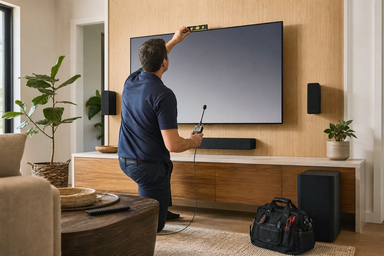 Professionally arranged residential home theater and audio system